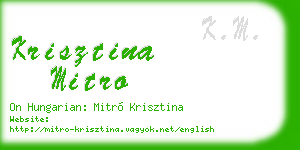 krisztina mitro business card
